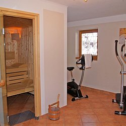 Wellnessbereich mit Sauna & Fitnessgeräten